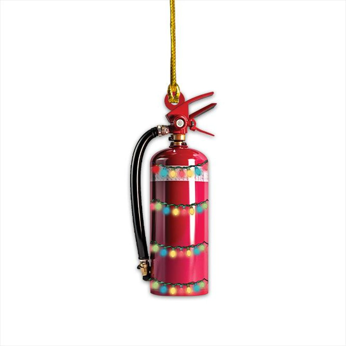 Unique Fire Extinguisher Christmas Ornament, Firefighter Hanging Christmas Ornament Decro Holiday