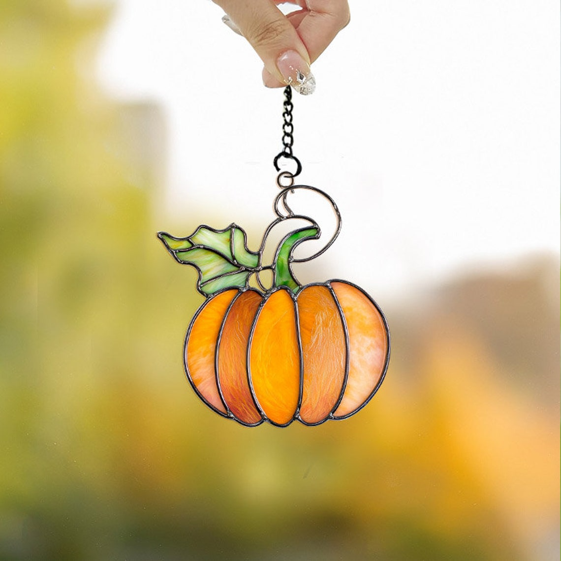 Halloween Pumpkin Hanging Suncatcher, Halloween Pumpkin Home Decor