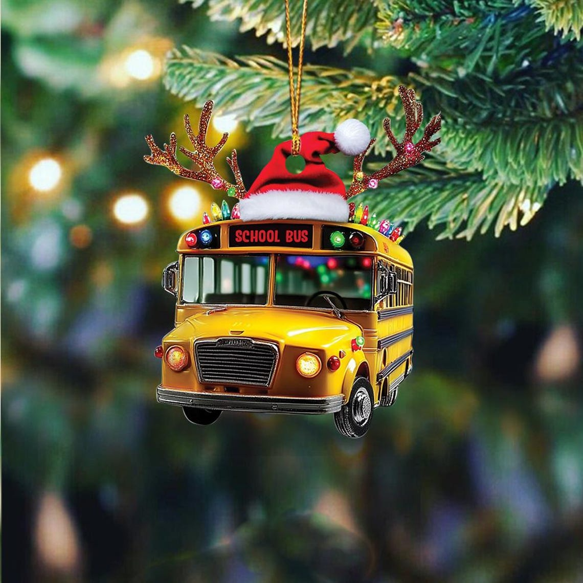 School Bus Hanging Christmas Tree Ornament, School Bus Driver Christmas Ornament Decor Gift