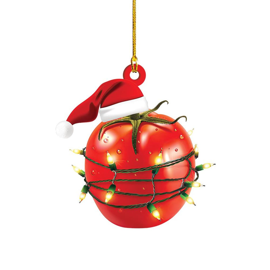 Lovely Tomato Christmas Light Ornament, Christmas Tree Tomato Flat Hanging Ornament Gift