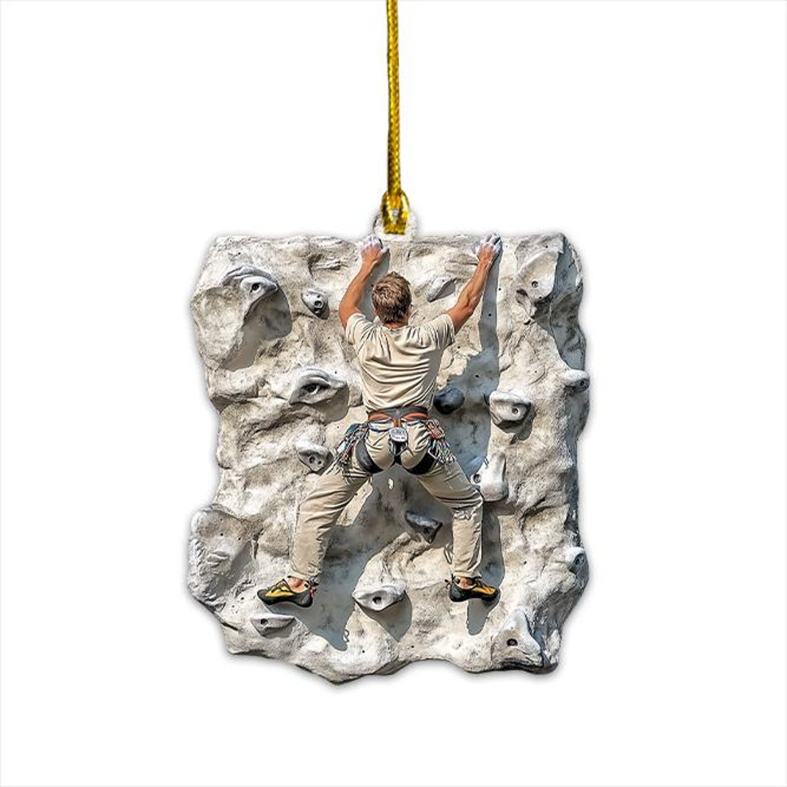 Mountain Climbing Flat Christmas Ornament, Christmas Rock Climbing Hanging Decor Ornament