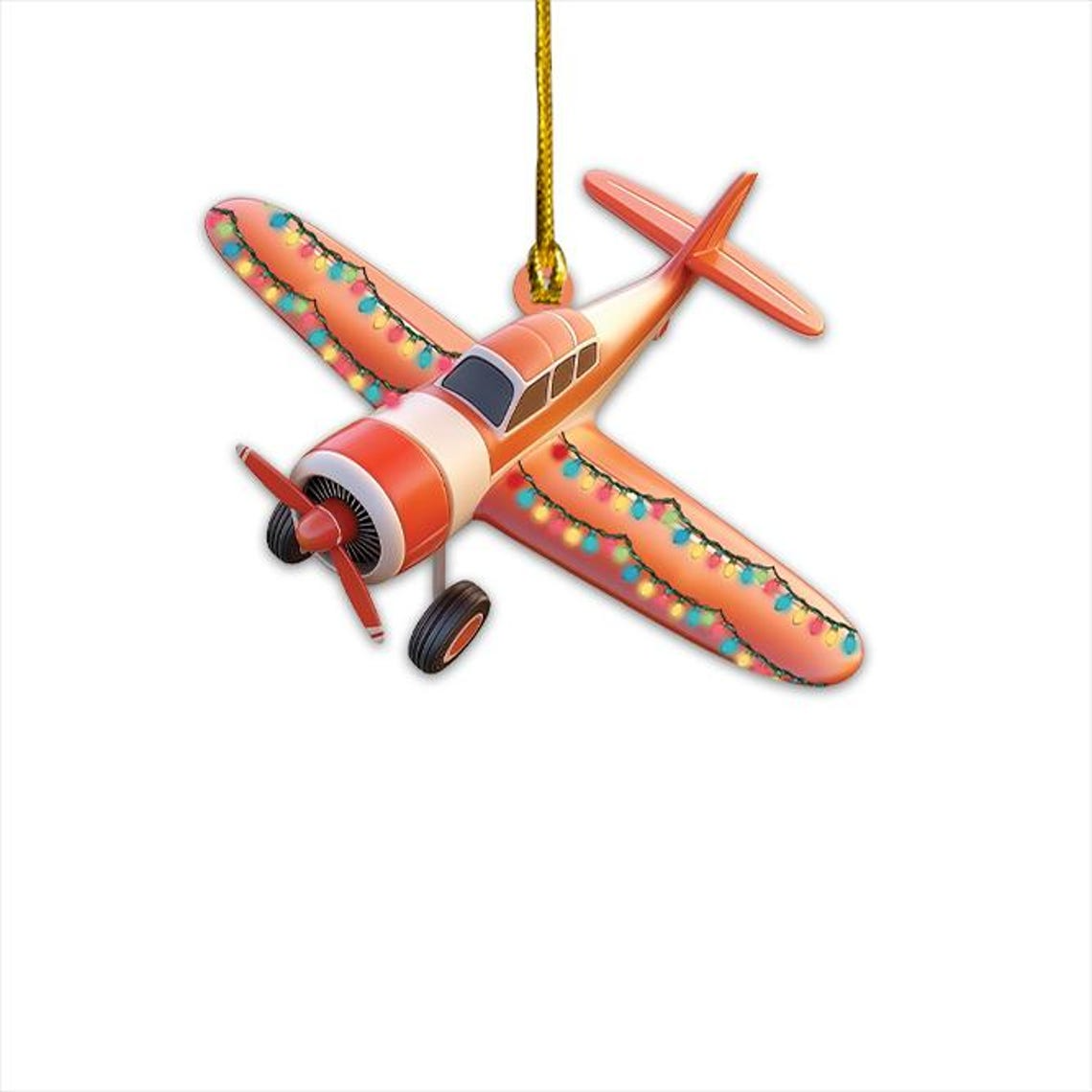 Airplane Christmas Tree Light Ornament, Christmas Cabin Crew Ornament Decor Holiday Gift