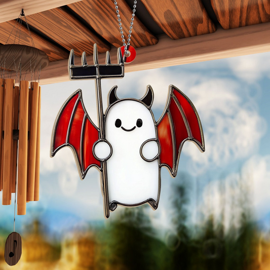 Cute Ghost Halloween Hanging Suncatcher, Cute Ghost Funny Ornament