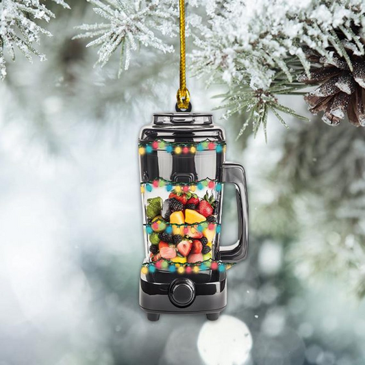 Fruits Blender Hanging Christmas Ornament, Juice Mixing Christmas Ornament Decor Lovers Gift