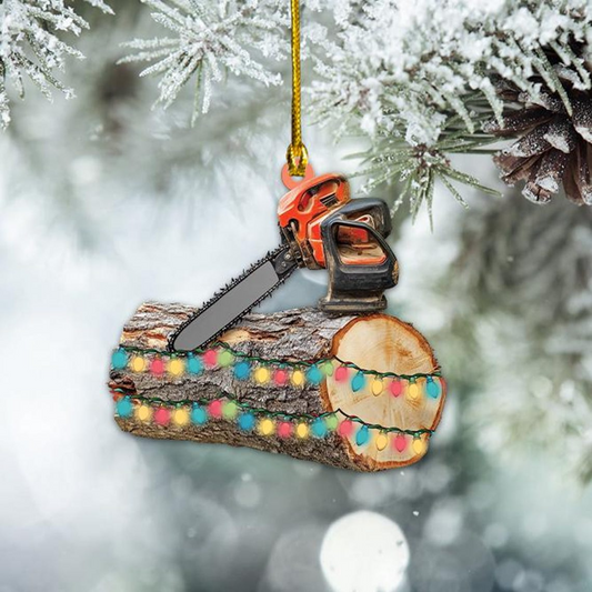 Chainsaw Hanging Christmas Light Ornament, Arborist Christmas Ornament Decro Holiday Gift