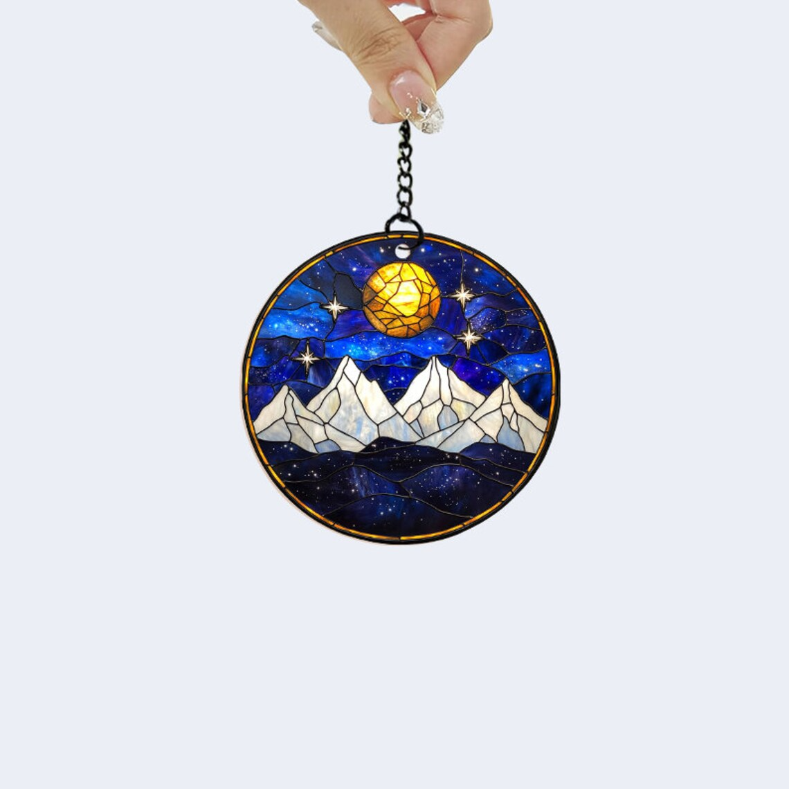 Night Court Hanging Window Suncatcher, Night Sky Ornament Home Decor