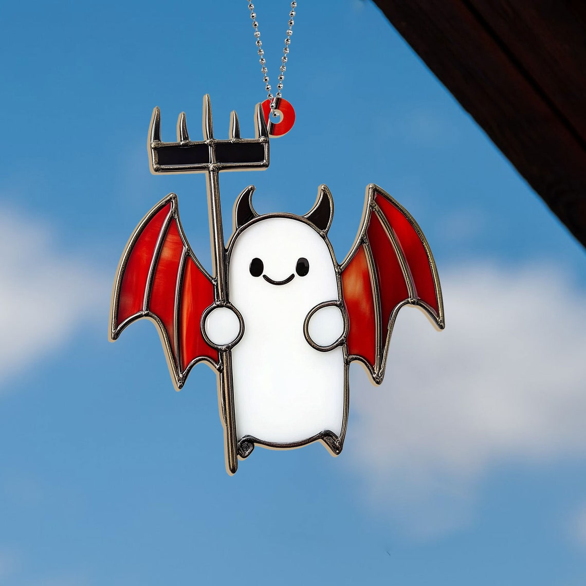 Cute Ghost Halloween Hanging Suncatcher, Cute Ghost Funny Ornament