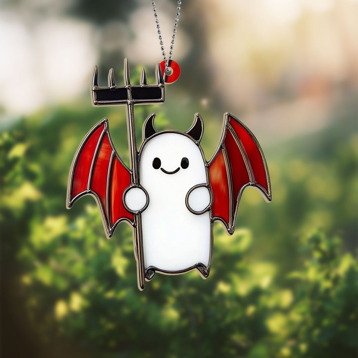 Cute Ghost Halloween Hanging Suncatcher, Cute Ghost Funny Ornament