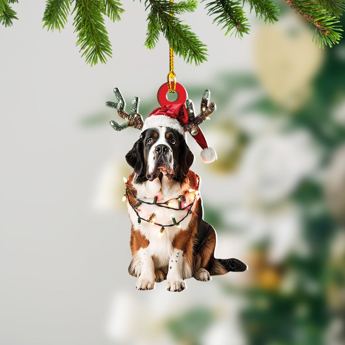 Dog Christmas Tree Lights Ornament Gift, Cute Dog Hanging Christmas Ornament Decor Holiday