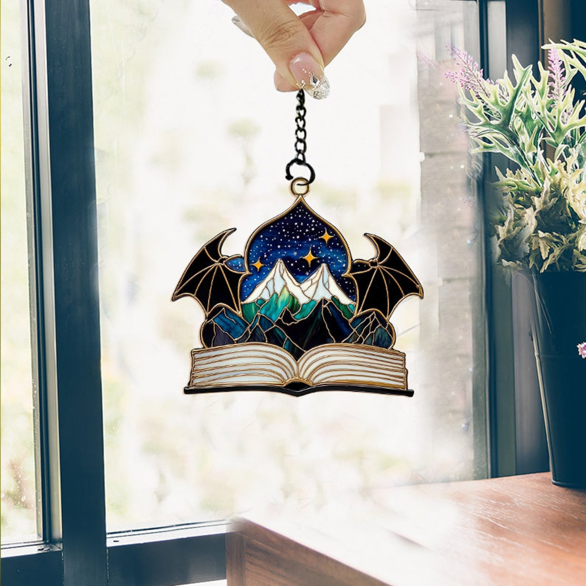 Book Night Court Suncatcher Ornament, Night Court Suncatcher Decor