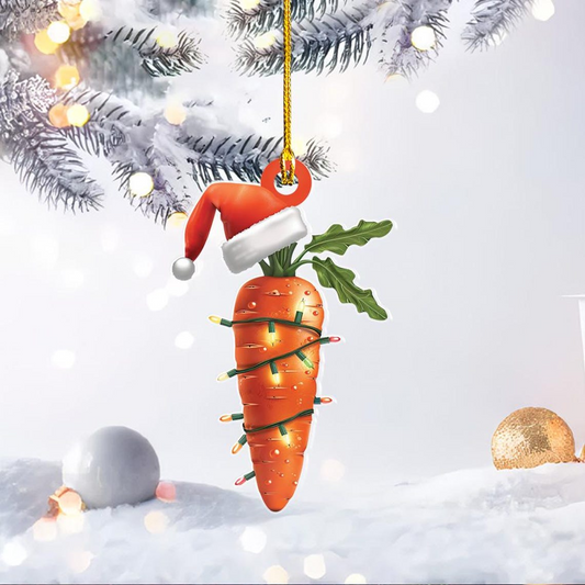 Carrot Christmas Lights Hanging Ornament, Carrot Car Christmas Tree Ornament Decor Gift