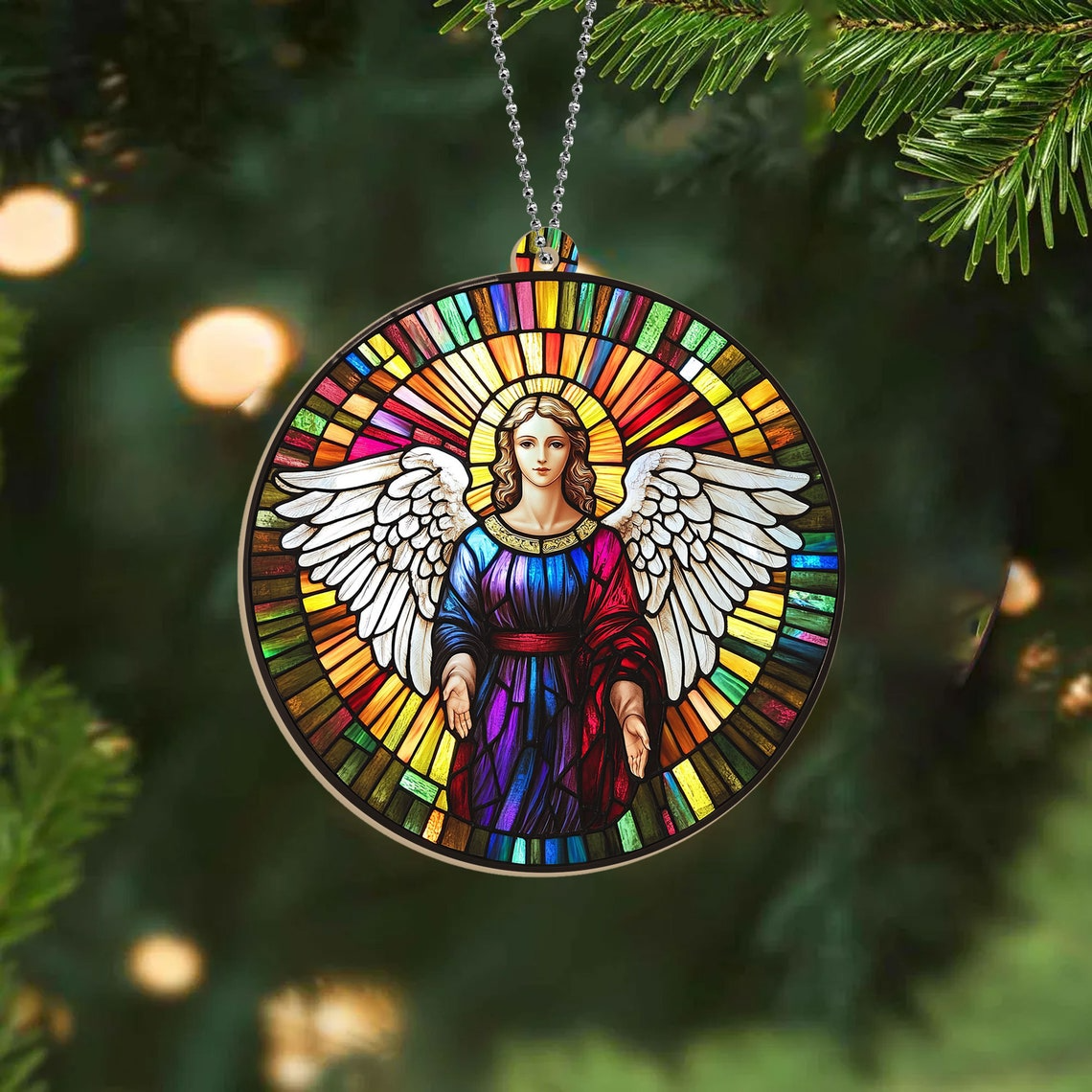 Angel Christmas Suncatcher Ornament, Angel Window Hanging Christmas Ornament Decor Home