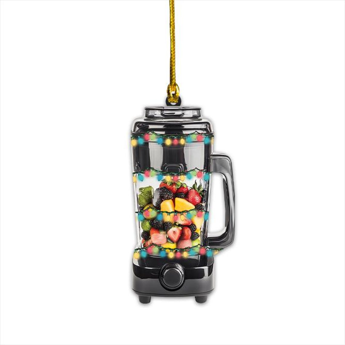 Fruits Blender Hanging Christmas Ornament, Juice Mixing Christmas Ornament Decor Lovers Gift