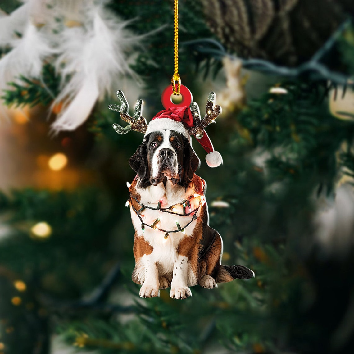 Dog Christmas Tree Lights Ornament Gift, Cute Dog Hanging Christmas Ornament Decor Holiday