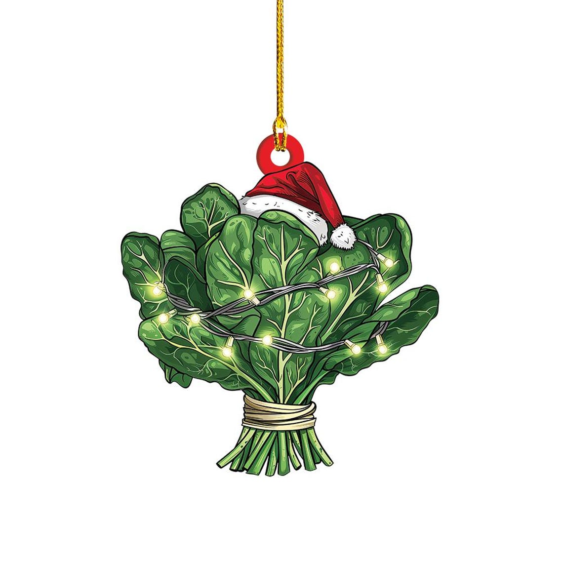 Spinach Hanging Christmas Tree Ornament Decor, Christmas Spinach Flat Hanging Ornament Decor