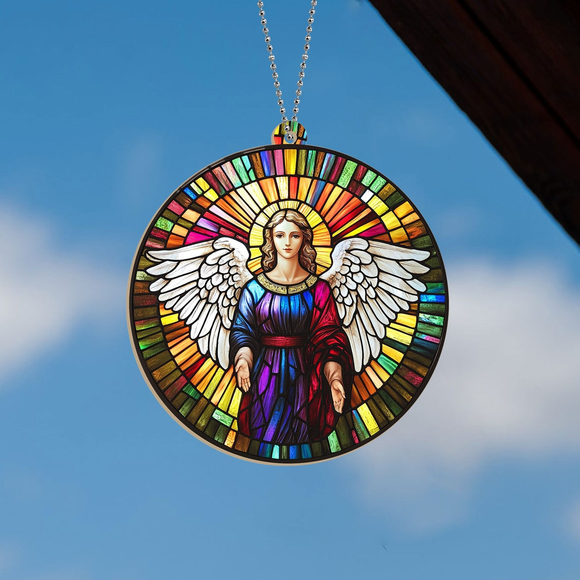 Angel Christmas Suncatcher Ornament, Angel Window Hanging Christmas Ornament Decor Home