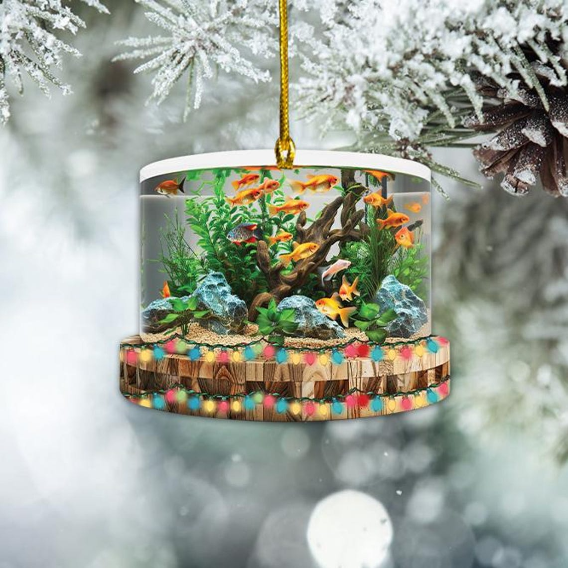 Aquarium Fish Tank Hanging Decor Ornament, Unique Fishes Christmas Ornament Gift Holiday