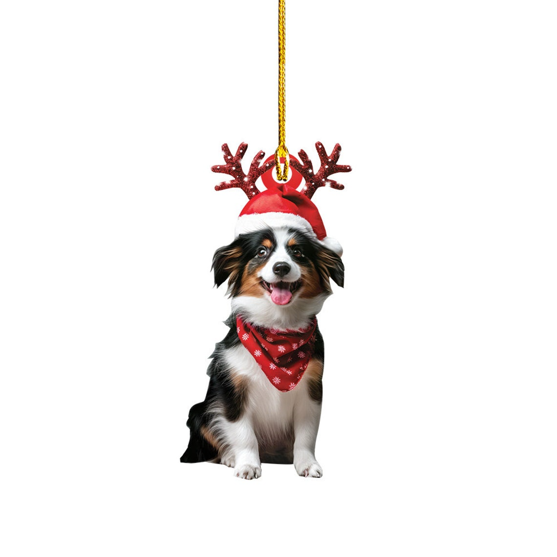 Papillon Dog Hanging Christmas Ornament Decor, Cute Dog Christmas Hanging Ornament Gift