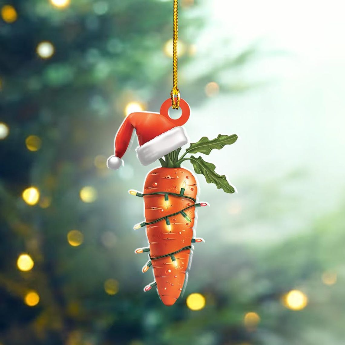 Carrot Christmas Lights Hanging Ornament, Carrot Car Christmas Tree Ornament Decor Gift