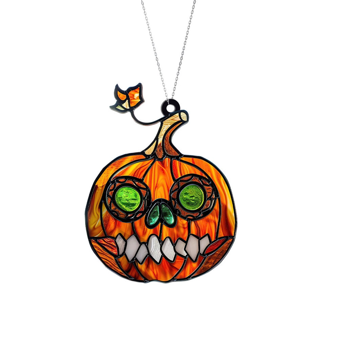 Face Pumpkin Suncatcher Ornament, Halloween Pumpkin Ornament Home Decor