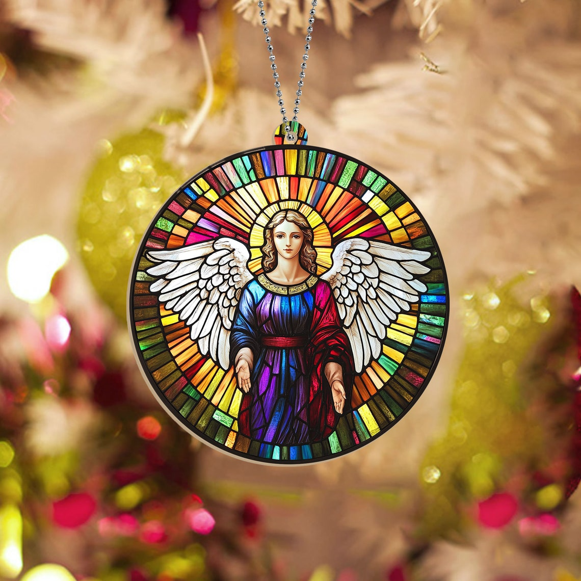 Angel Christmas Suncatcher Ornament, Angel Window Hanging Christmas Ornament Decor Home