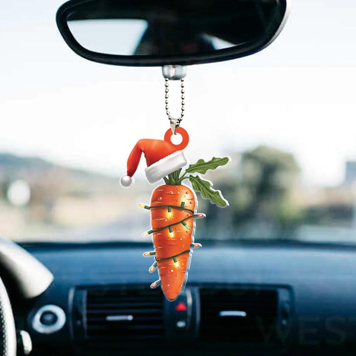 Carrot Christmas Lights Hanging Ornament, Carrot Car Christmas Tree Ornament Decor Gift