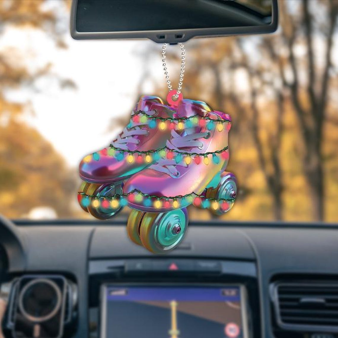 Roller Skates Colorful Hanging Christmas Ornament, Skating Funny Christmas Ornament Gift