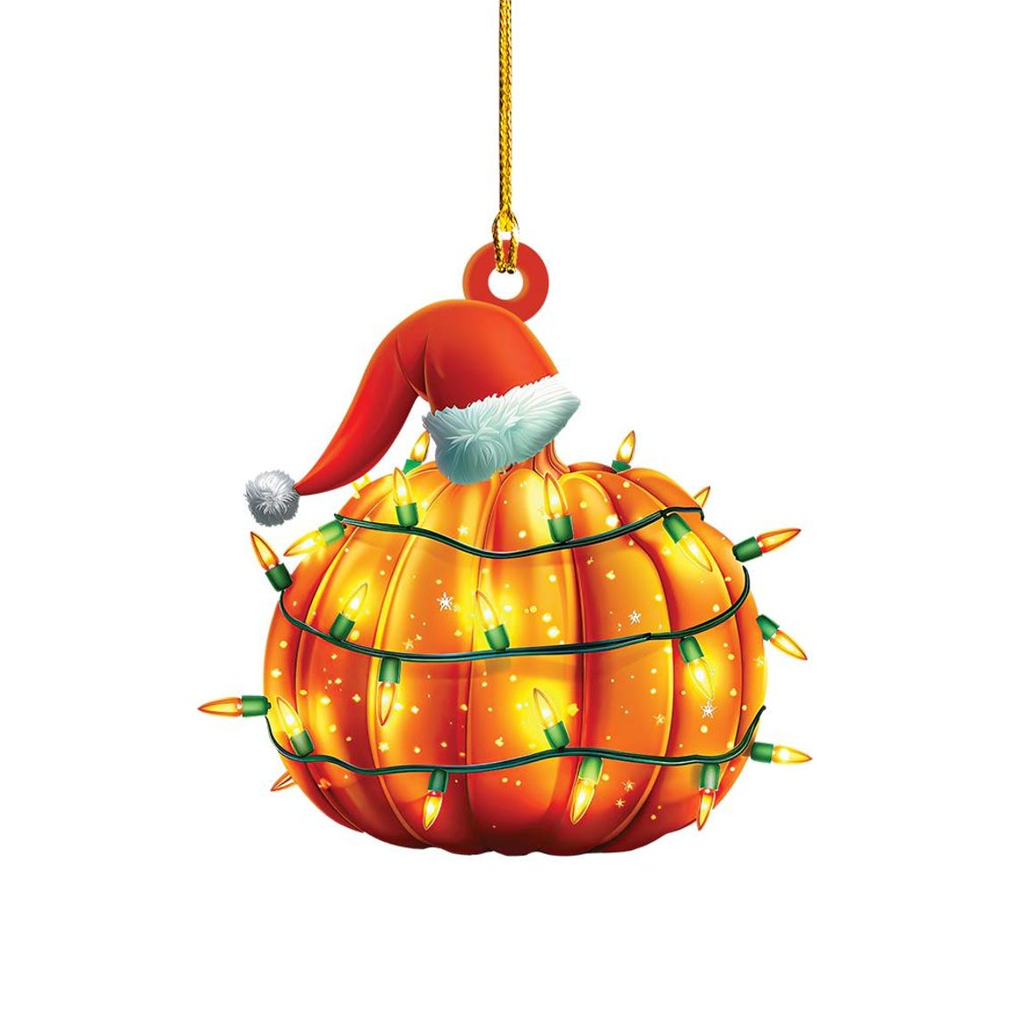 Unique Pumpkin Christmas Tree Ornament, Pumpkin Car Flat Hanging Ornament Holiday Gift