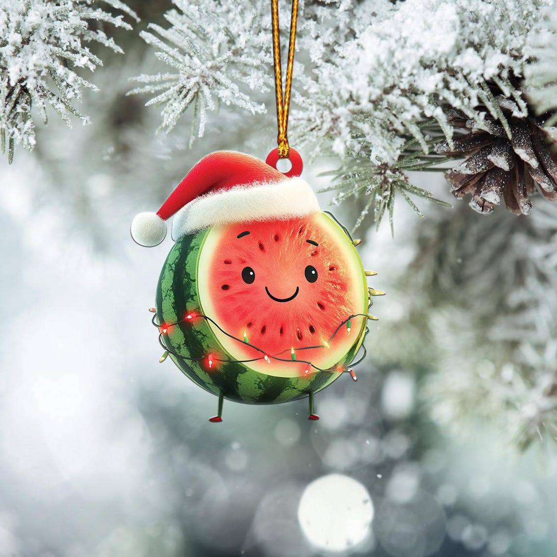 Lovely Watermelon Christmas Tree Ornament, Christmas Watermelon Flat Hanging Ornament Gift