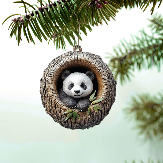 Lovely Panda Rearview Mirror Car Ornament, Cute Panda Hanging Ornament Holiday Gift