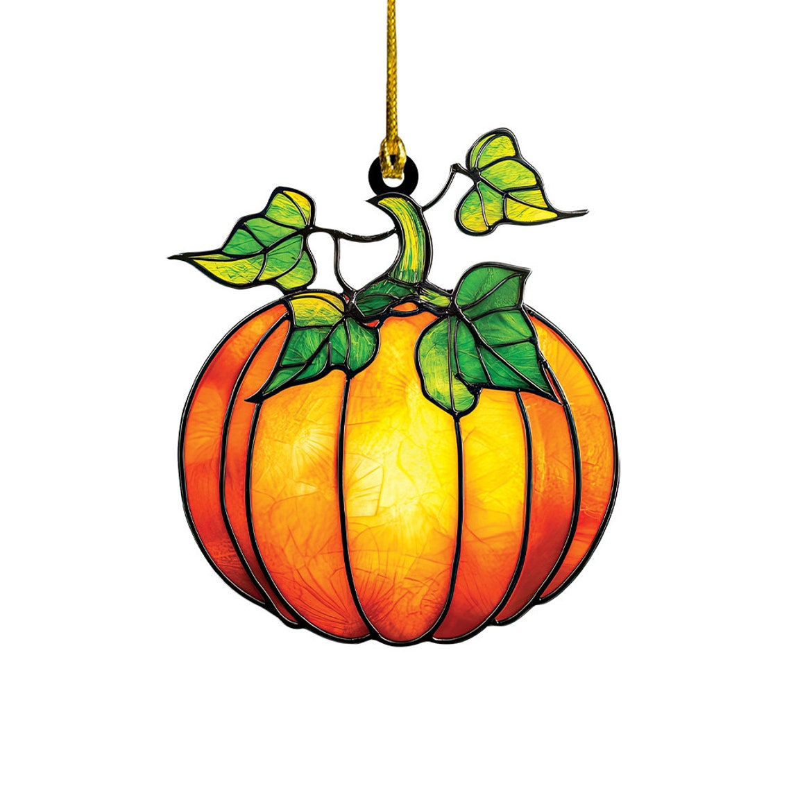 Pumpkin Suncatcher Ornament, Halloween Vintage Pumpkin Home Decor Gift