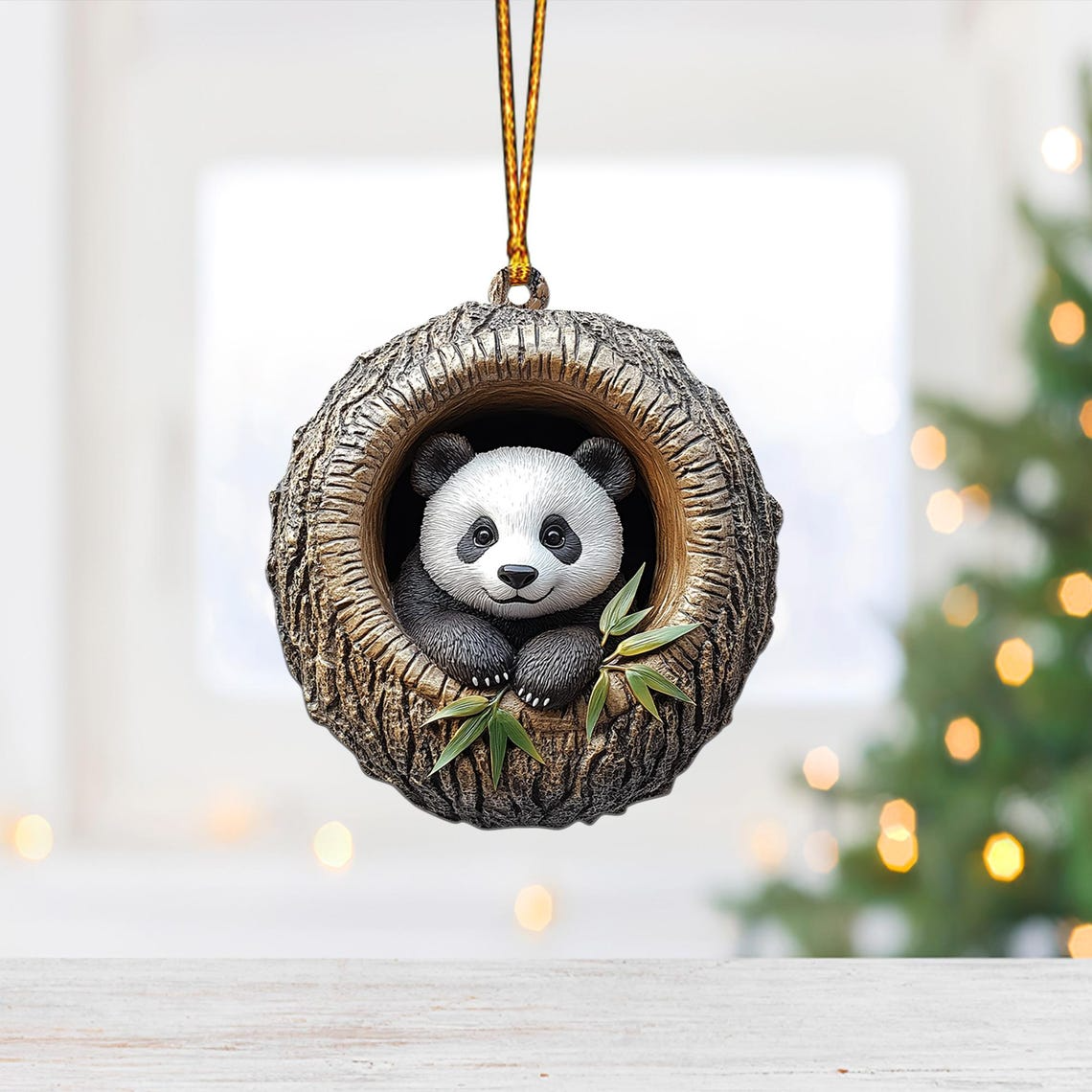 Lovely Panda Rearview Mirror Car Ornament, Cute Panda Hanging Ornament Holiday Gift