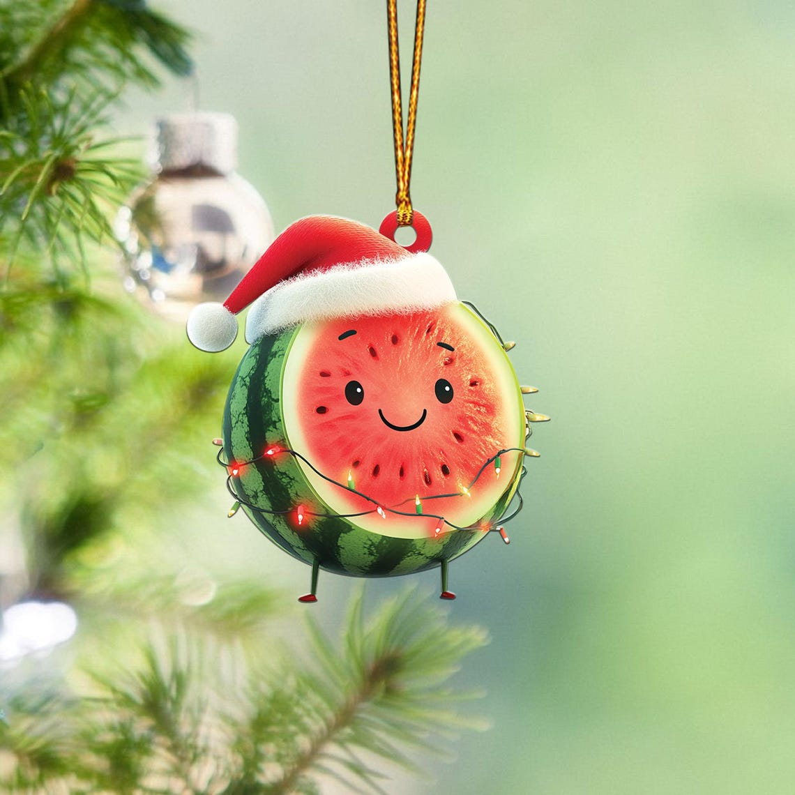 Lovely Watermelon Christmas Tree Ornament, Christmas Watermelon Flat Hanging Ornament Gift