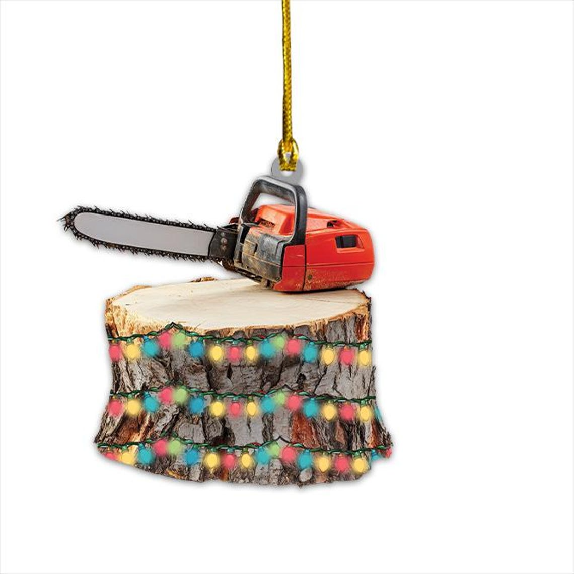 Chainsaw Hanging Christmas Ornament Decor, Christmas Tree Cutter Ornament Gift Holiday