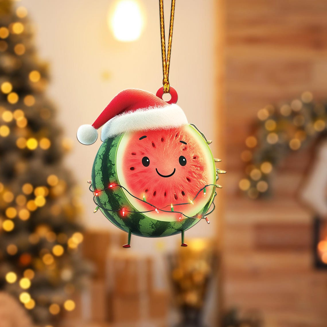 Lovely Watermelon Christmas Tree Ornament, Christmas Watermelon Flat Hanging Ornament Gift