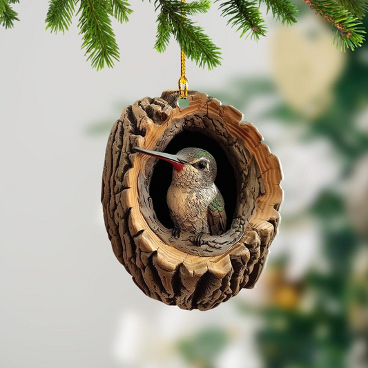 Unique Hummingbird Flat Christmas Ornament, Ornament Bird Christmas Decor Lovers Gift