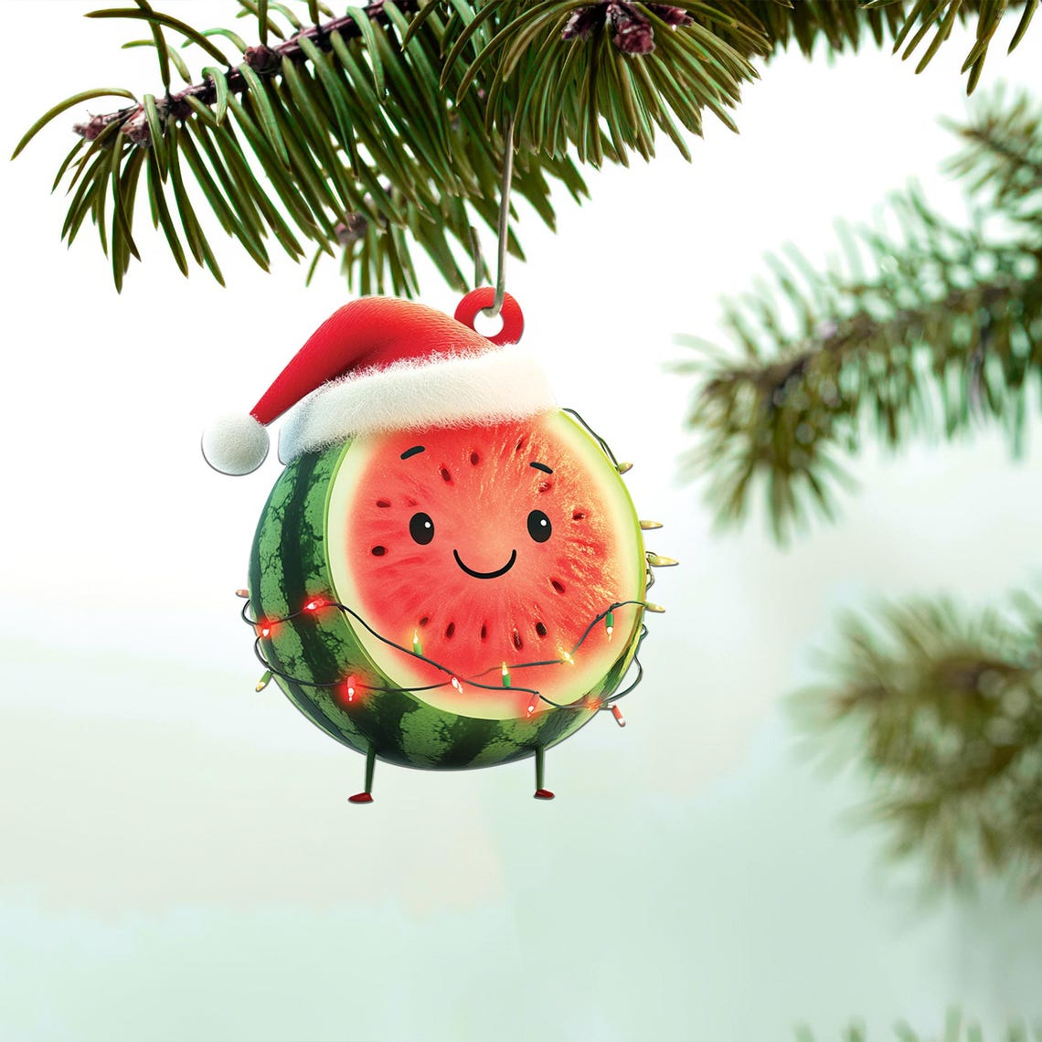 Lovely Watermelon Christmas Tree Ornament, Christmas Watermelon Flat Hanging Ornament Gift