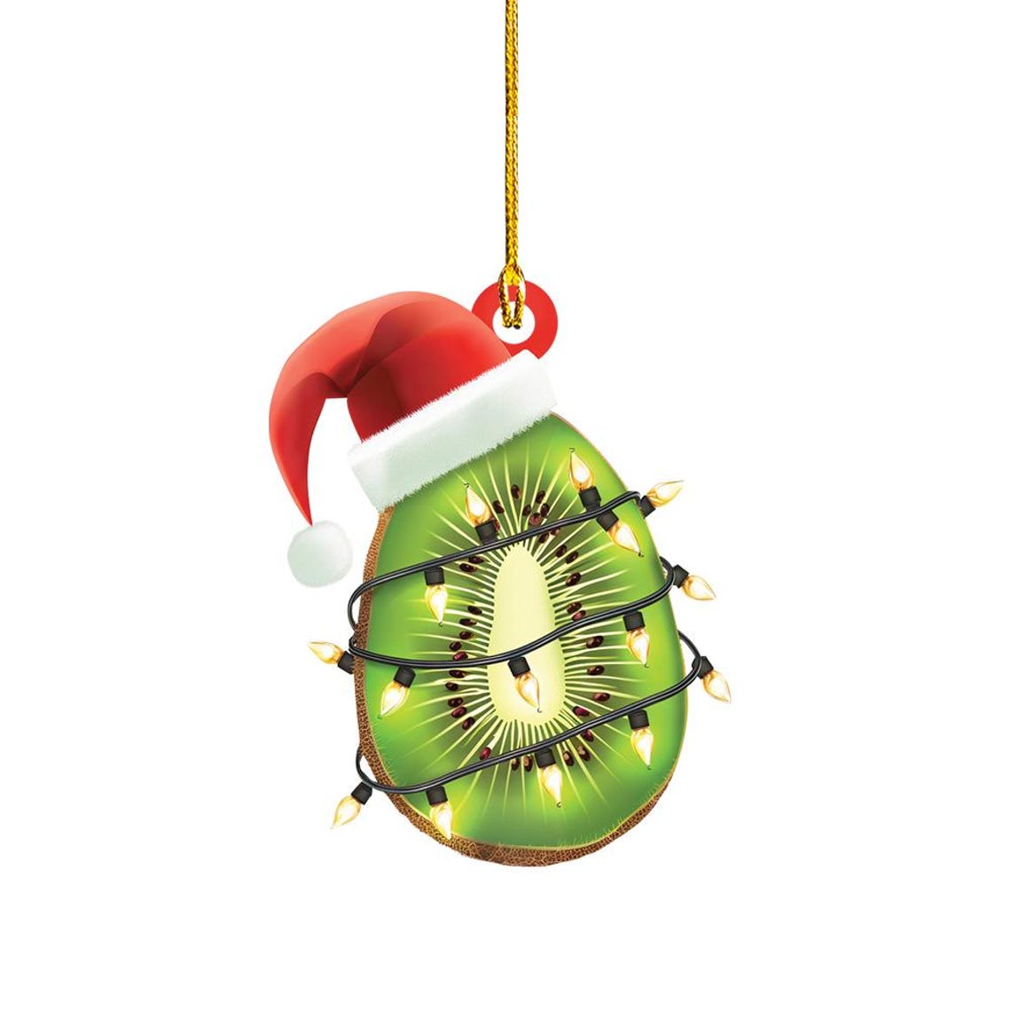 Kiwi Hanging Christmas Tree Ornament, Christmas Kiwi Flat Hanging Ornament Decor Gift