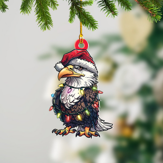 Eagle Hanging Christmas Tree Ornament, Cute Eagle Flat Car Christmas Ornament Decor Gift