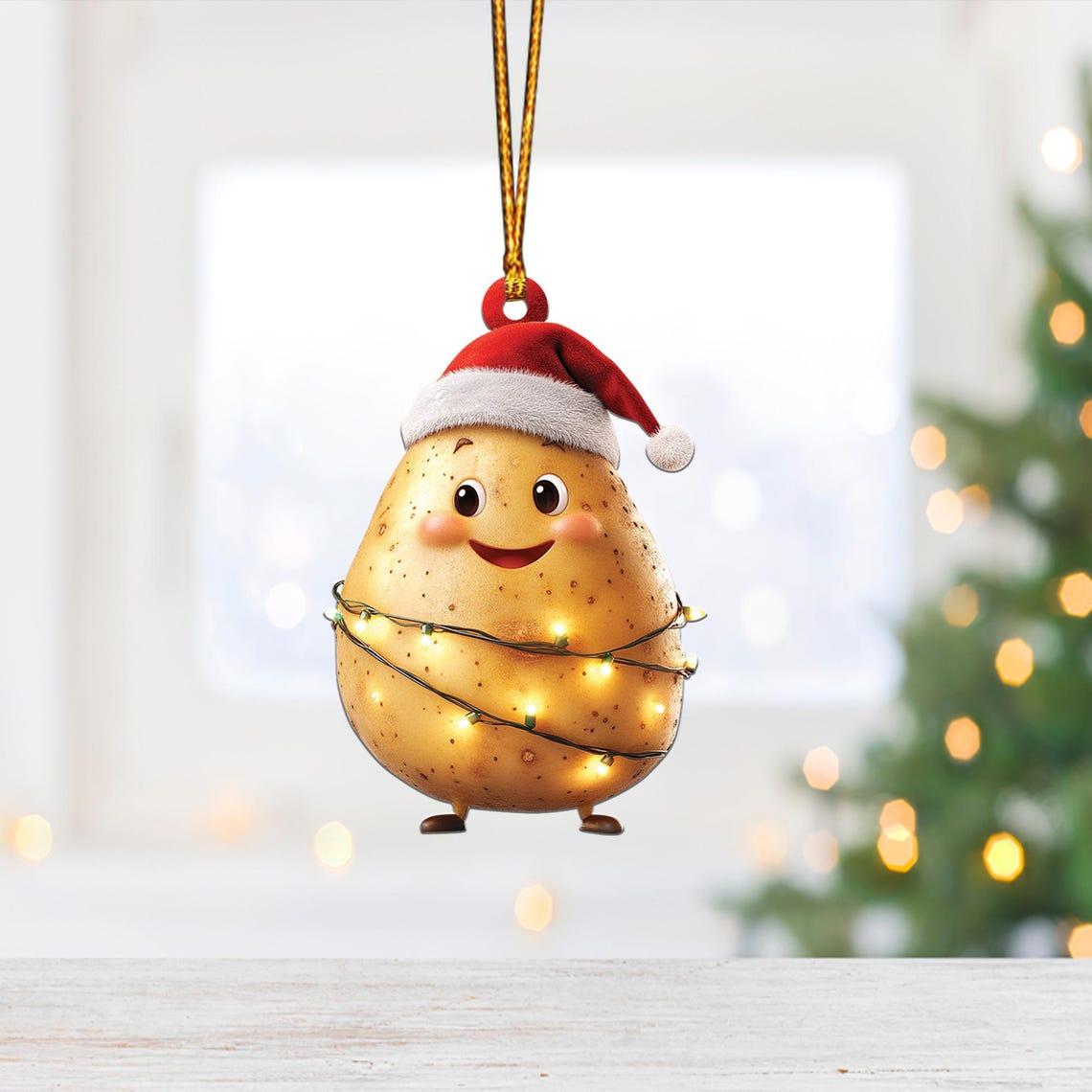 Lovely Potato Christmas Tree Ornament, Ornament Potato Flat Car Hanging Decor Holiday Gift