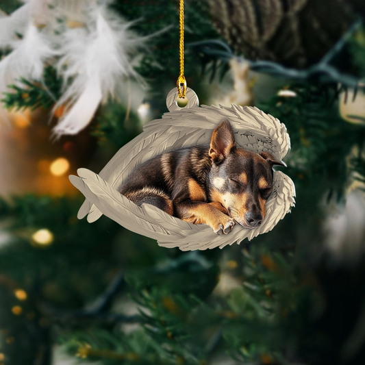 Australian Kelpie Dog Sleeping Angel Wings Ornament, Kelpie Dog Car Christmas Ornament Gift