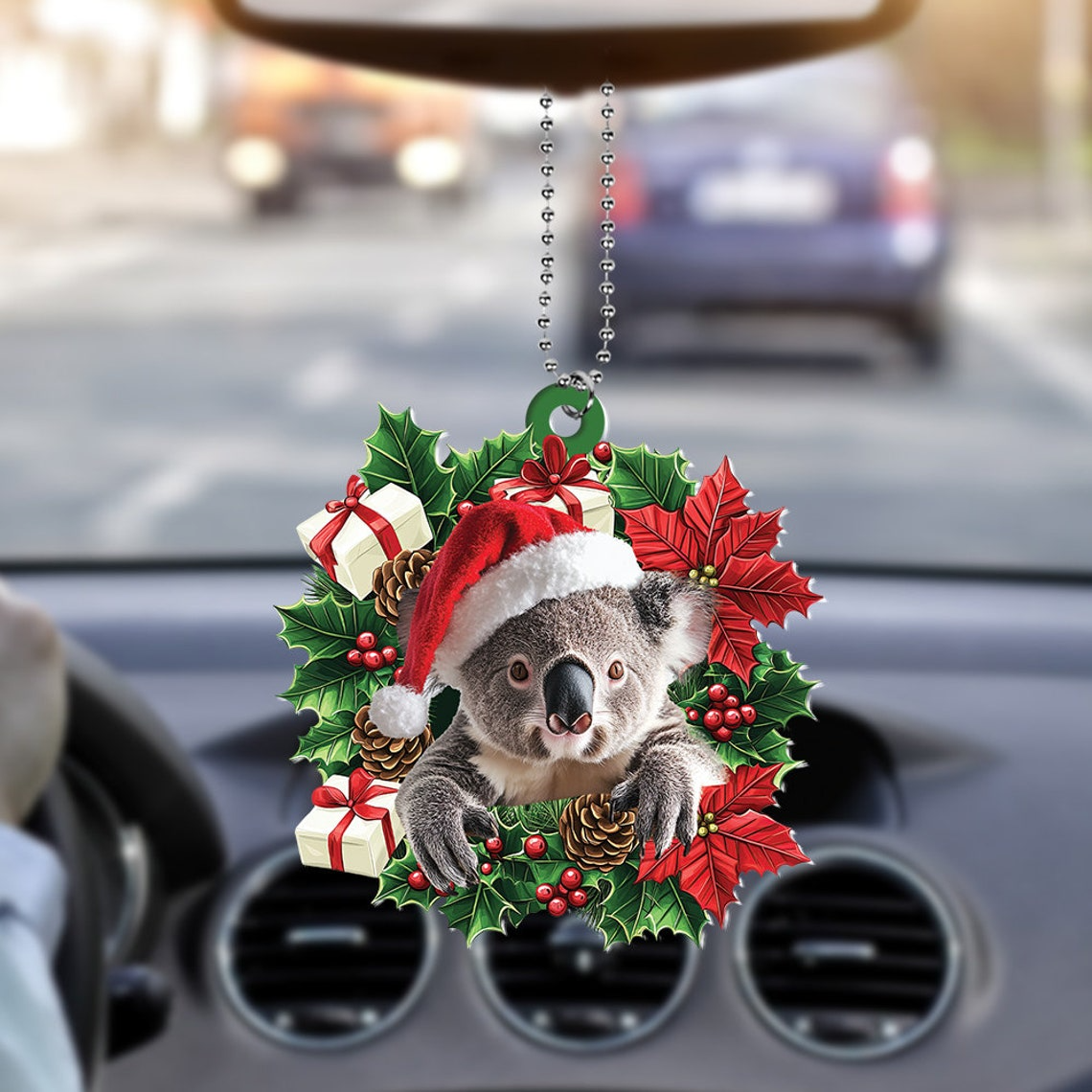 Koala Hanging Christmas Wreath Ornament, Christmas Ornament Koala Car Decor Holiday Gift