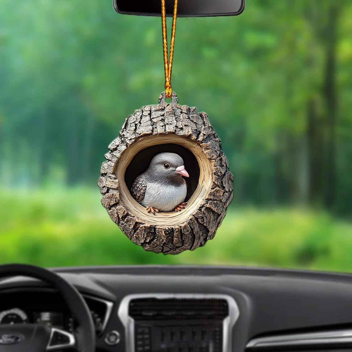 Lovely Pigeon Christmas Ornament Decor, Christmas Pigeon Rearview Mirror Car Ornament Gift