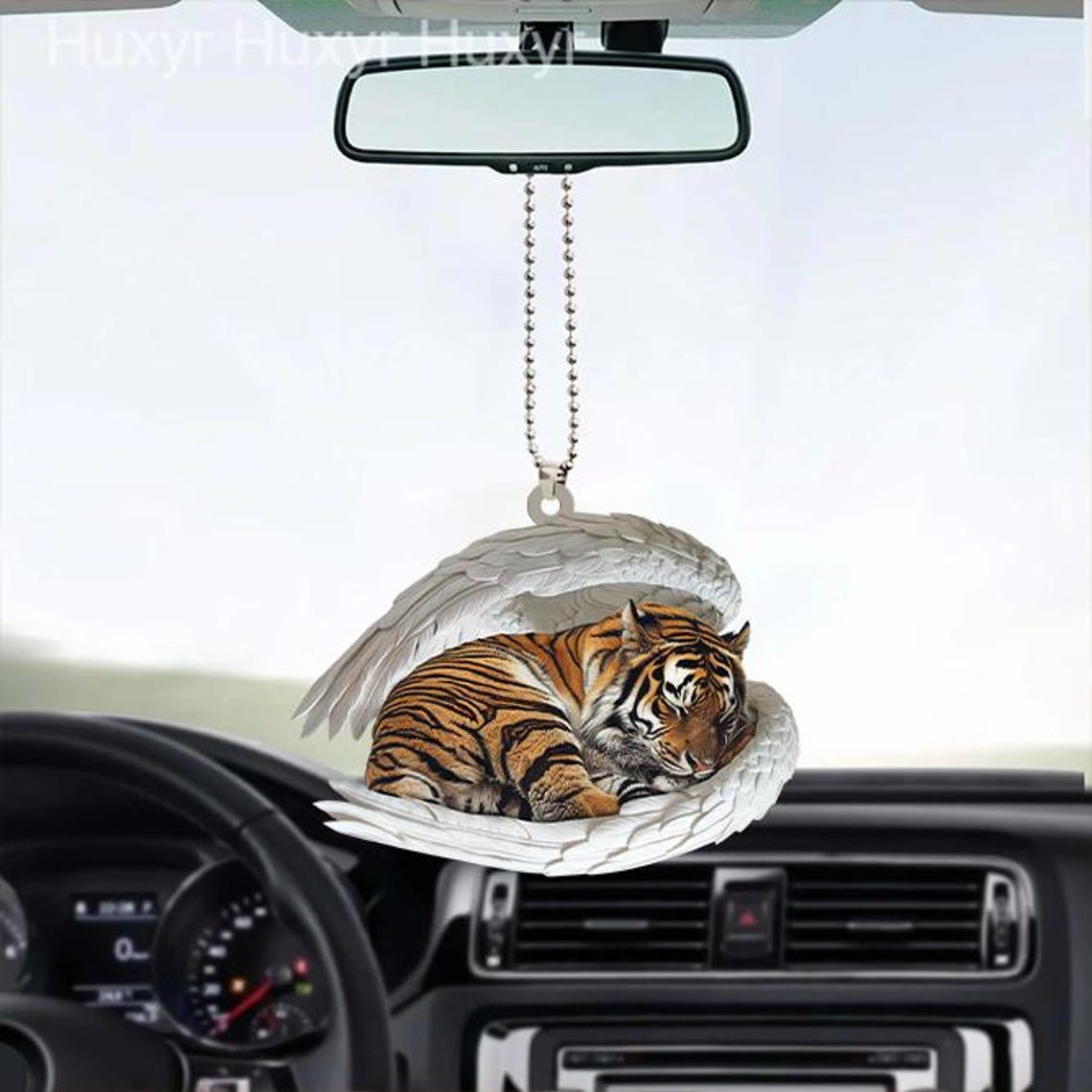 Christmas Tiger Angel Wings Hanging Ornament, Tiger Sleeping Christmas Ornament Gift