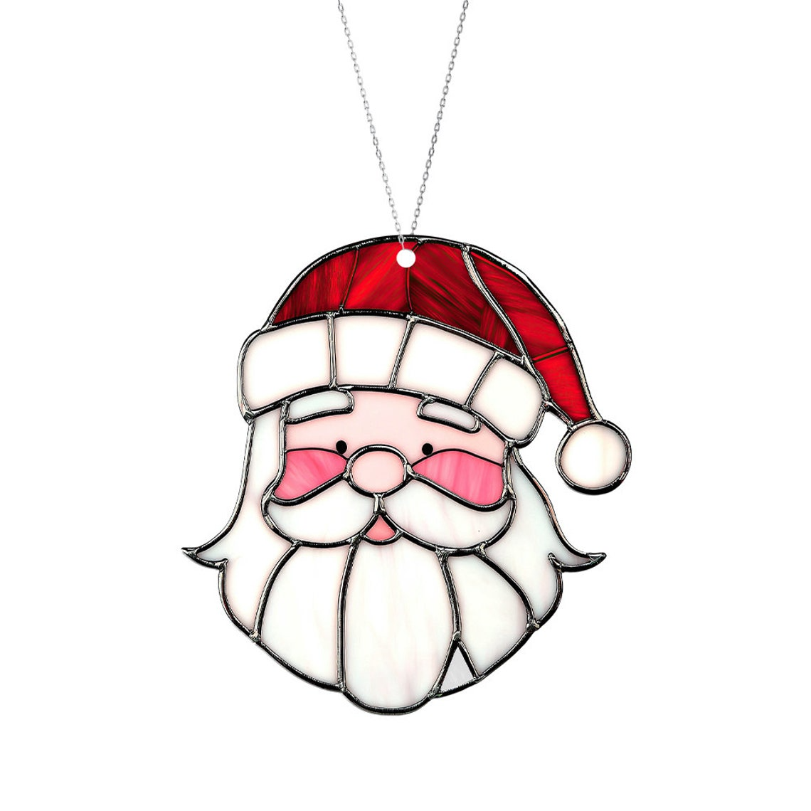 Santa Face Suncatcher Ornament, Santa Christmas Ornament Decor