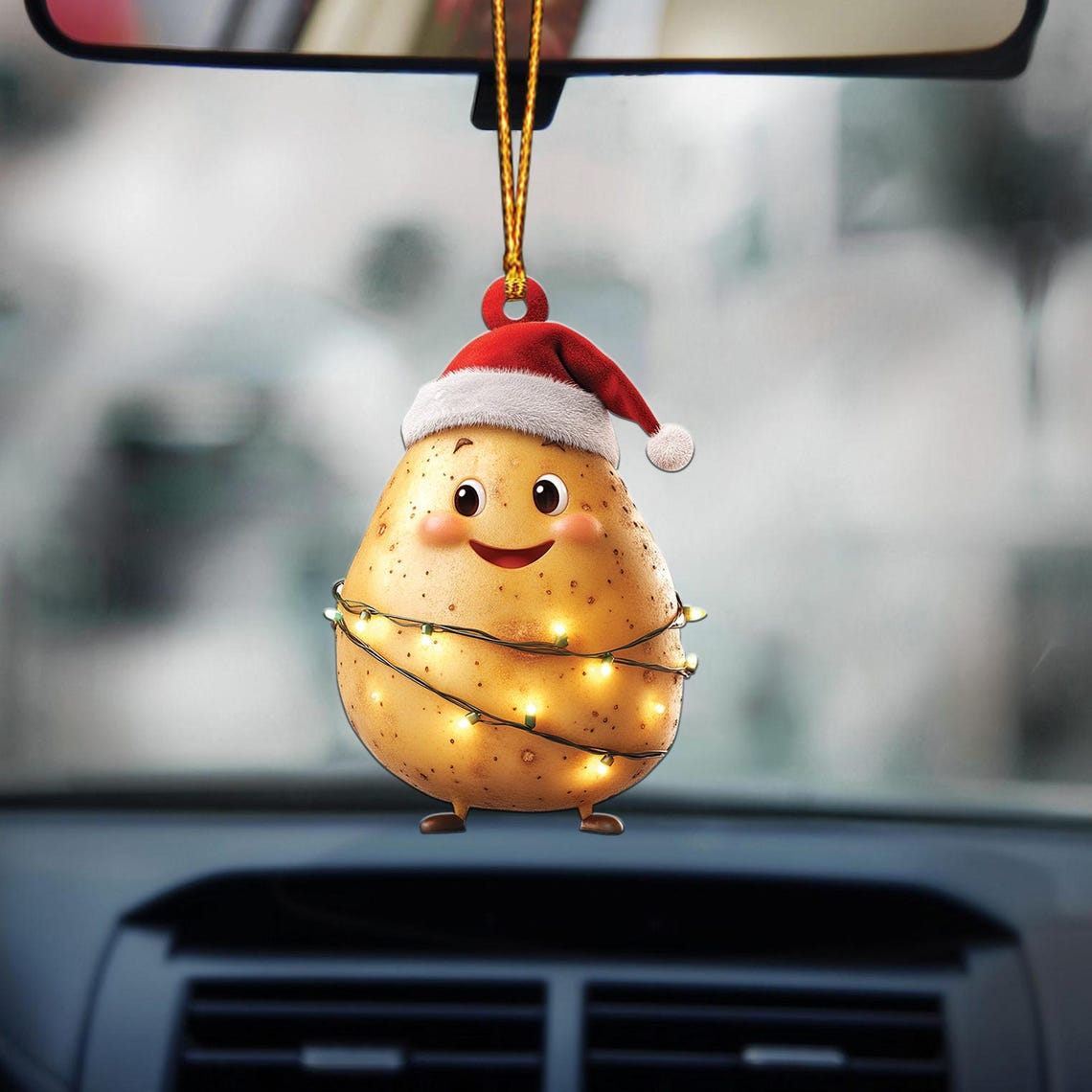 Lovely Potato Christmas Tree Ornament, Ornament Potato Flat Car Hanging Decor Holiday Gift