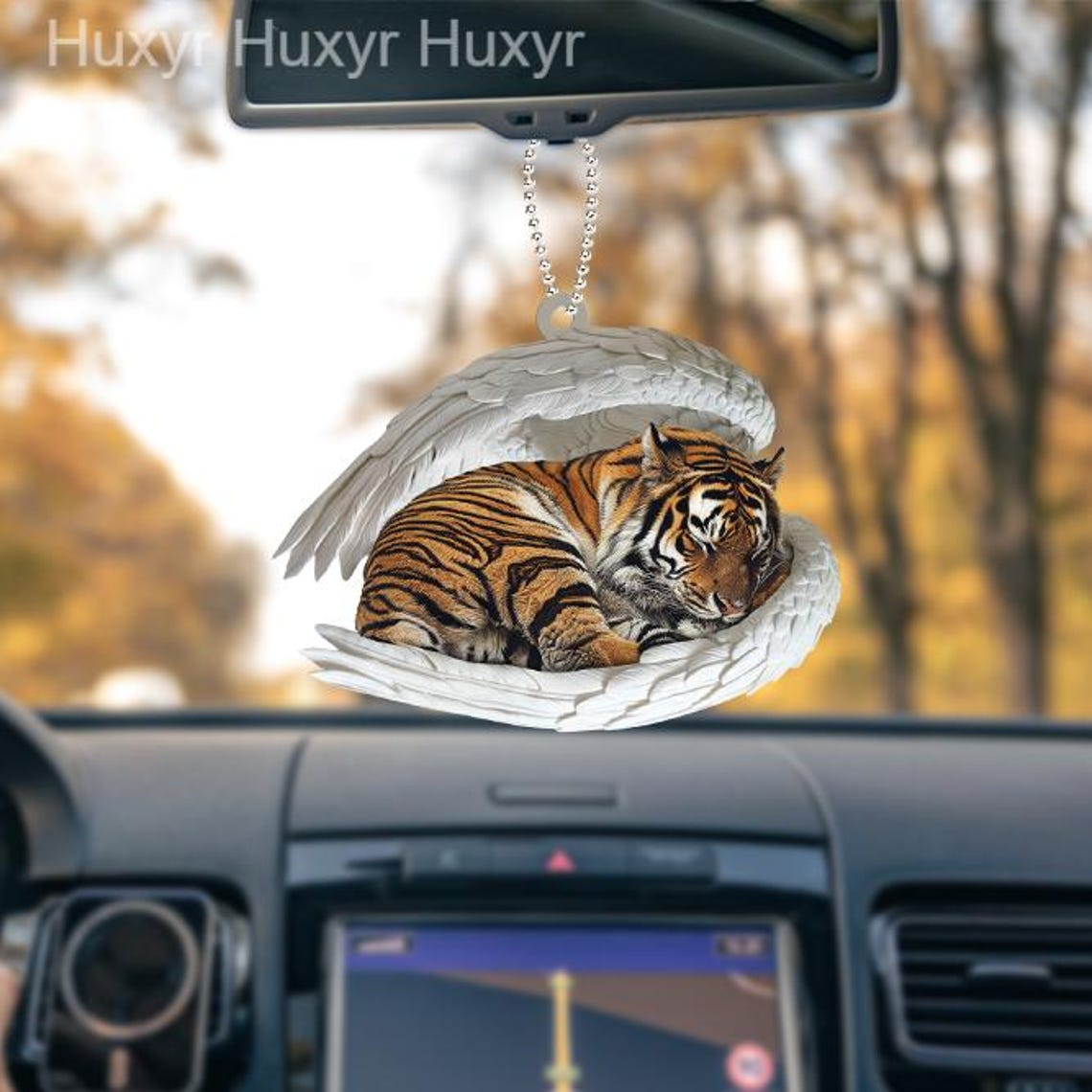 Christmas Tiger Angel Wings Hanging Ornament, Tiger Sleeping Christmas Ornament Gift