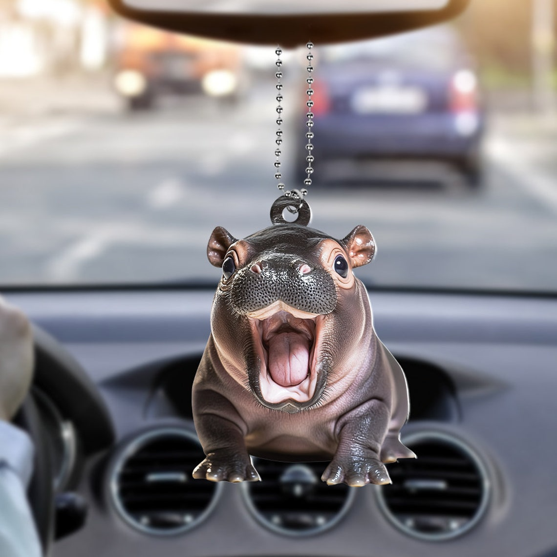 Christmas Baby Hippo Hanging Ornament Gift, Pygmy Hippo Funny Christmas Ornament Decor