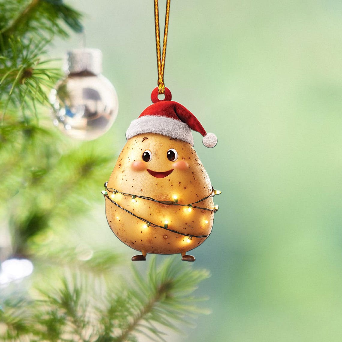 Lovely Potato Christmas Tree Ornament, Ornament Potato Flat Car Hanging Decor Holiday Gift