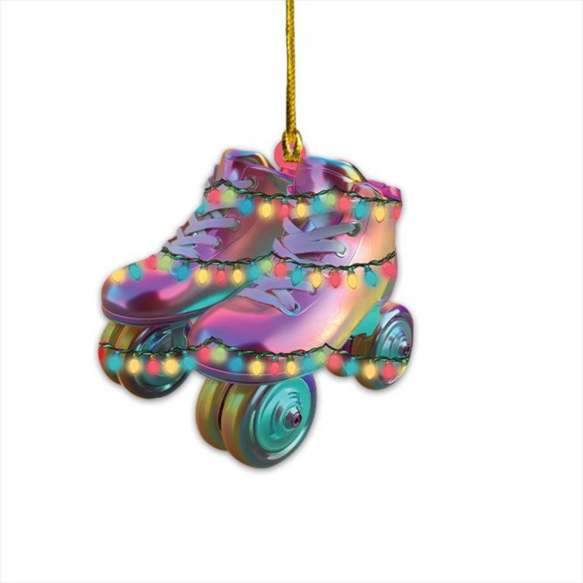 Roller Skates Colorful Hanging Christmas Ornament, Skating Funny Christmas Ornament Gift